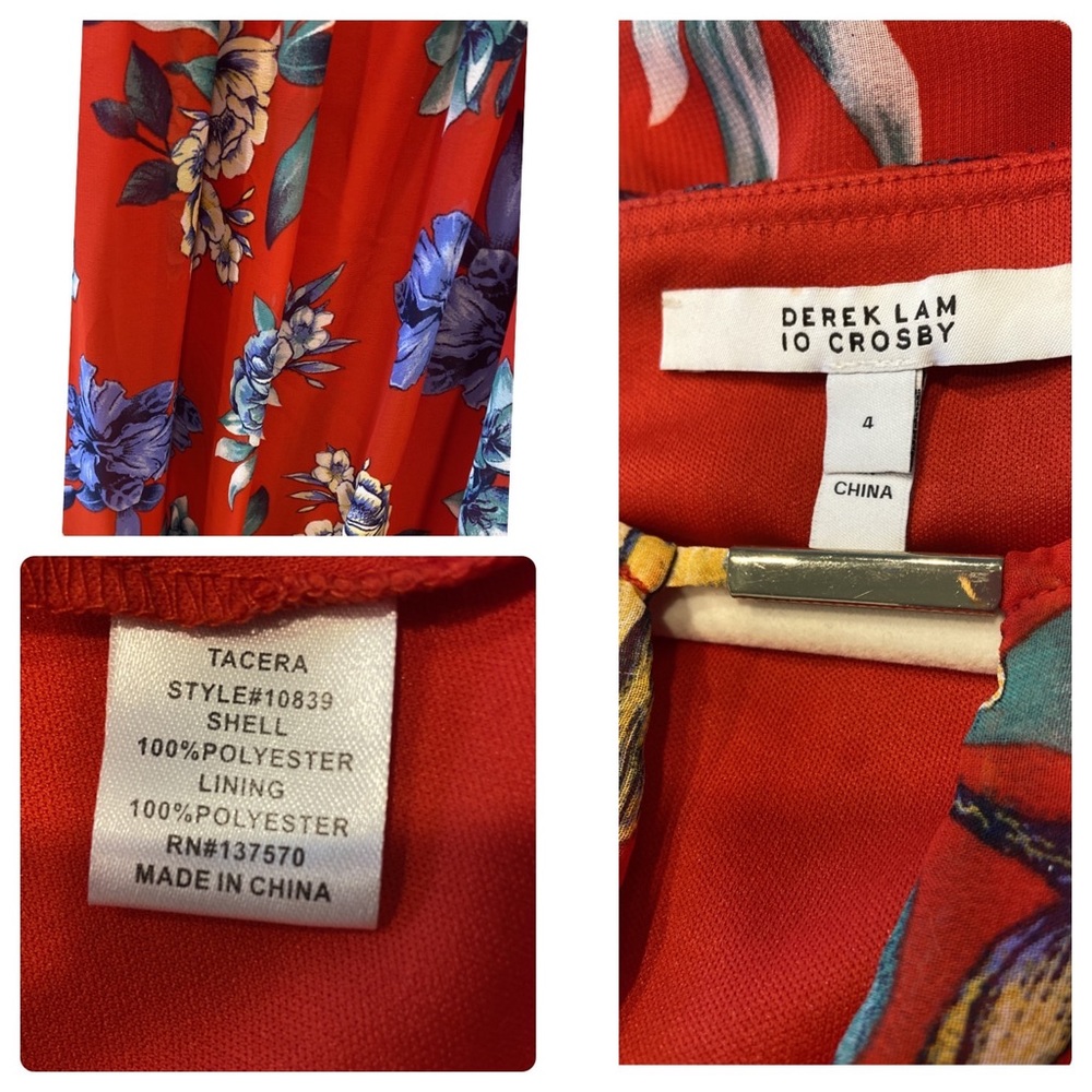 NWOT Tacera Derek Lam 10 Crosby Floral Stripe Cold Shoulder Maxi dress sz 4 EUC - Picture 7 of 16